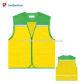 2017 New Style High Visibility Green Breathable Mesh Safety Vests Reflective Work Waistcoat With Multi Pockets And Zipper